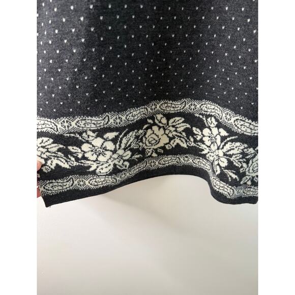 VTG Mint 80s Valentino Studio 100% Wool Cottagecore Floral Knit Sweater Dress 8 - Picture 5 of 8